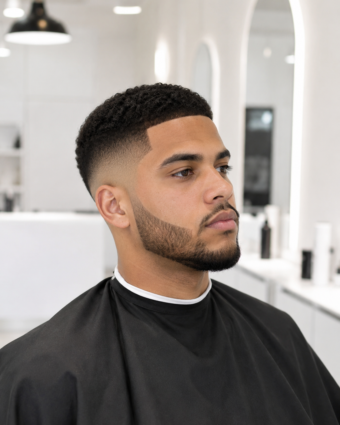 Finished fade and beard grooming result